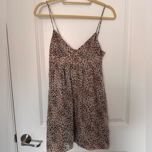 BCBGMaxAzria Beige and Leopard Print Dress
